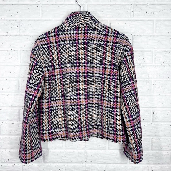 HALOGEN Plaid 3 Button Multi-color Houndstooth Jacket | Small - Picture 6 of 7
